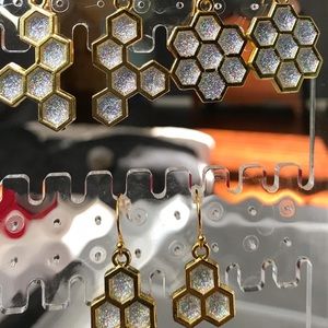Earrings in multiple shapes honeycomb